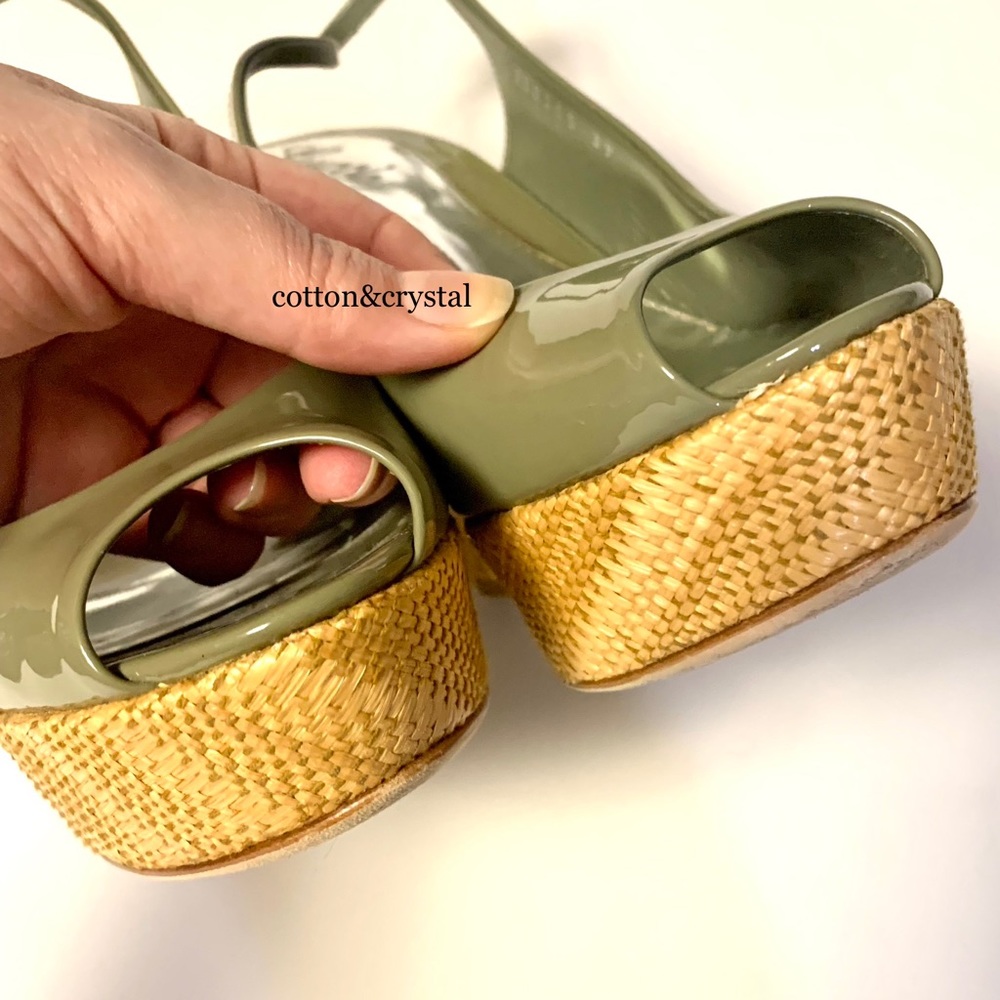 Gucci Wedges Vitello Vernice Sandali - Picture 4 of 10